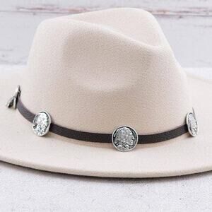 Tipi Western Coin Hat Band in Coffee